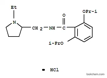 Molecular Structure of 82935-32-8 (2,6-Diisopropoxy-N-(1-ethyl-2-pyrrolidinylmethyl)benzamide hydrochlori de)