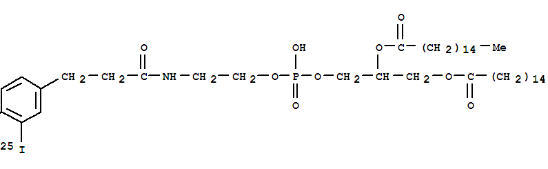 Hexadecanoic acid,1-[3-hydroxy-10-[4-hydroxy-3-(iodo-125I)phenyl]-3-oxido-8-oxo-2,4-dioxa-7-aza-3-phosphadec-1-yl]-1,2-ethanediylester (9CI)