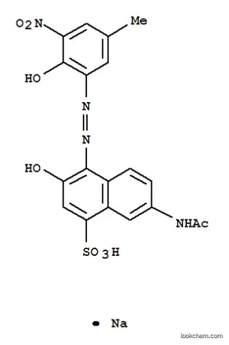 Molecular Structure of 84083-08-9 (sodium 7-(acetylamino)-3-hydroxy-4-[(2-hydroxy-5-methyl-3-nitrophenyl)azo]naphthalene-1-sulphonate)