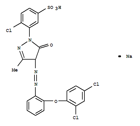 Benzenesulfonic acid,4-chloro-3-[4-[2-[2-(2,4-dichlorophenoxy)phenyl]diazenyl]-4,5-dihydro-3-methyl-5-oxo-1H-pyrazol-1-yl]-,sodium salt (1:1)