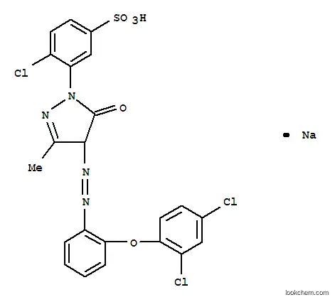 Molecular Structure of 84083-28-3 (sodium 4-chloro-3-[4-[[2-(2,4-dichlorophenoxy)phenyl]azo]-4,5-dihydro-3-methyl-5-oxo-1H-pyrazol-1-yl]benzenesulphonate)