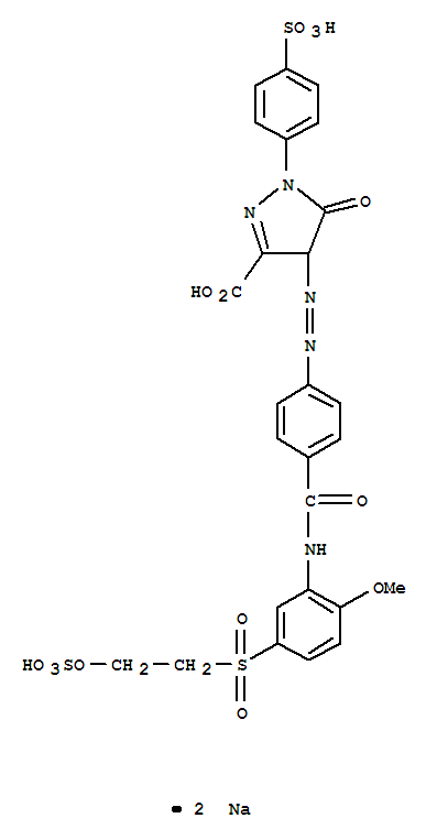1H-Pyrazole-3-carboxylicacid,4,5-dihydro-4-[2-[4-[[[2-methoxy-5-[[2-(sulfooxy)ethyl]sulfonyl]phenyl]amino]carbonyl]phenyl]diazenyl]-5-oxo-1-(4-sulfophenyl)-,sodium salt (1:2)
