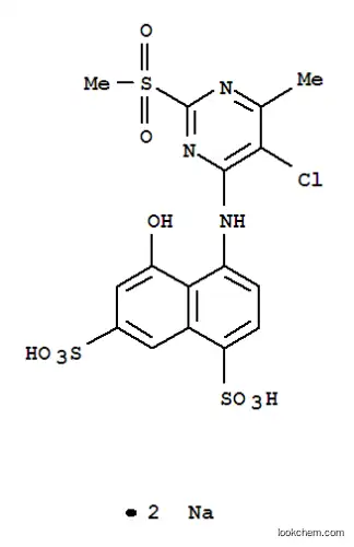 Molecular Structure of 84145-67-5 (disodium 4-[[5-chloro-6-methyl-2-(methylsulphonyl)-4-pyrimidinyl]amino]-5-hydroxynaphthalene-1,7-disulphonate)