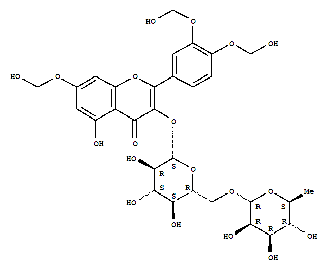4H-1-Benzopyran-4-one,2-[3,4-bis(hydroxymethoxy)phenyl]-3-[[6-O-(6-deoxy-a-L-mannopyranosyl)-b-D-glucopyranosyl]oxy]-5-hydroxy-7-(hydroxymethoxy)-