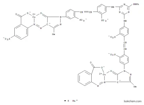 Molecular Structure of 84196-28-1 (Cuprate(5-), [μ-[2-[[1-[4-[2-[4-[[4-[[4-[2-[4-[4-[(2-carboxyphenyl)azo]-4,5-dihydro-3-methyl-5-oxo-1H-pyrazol-1-yl]-2-sulfophenyl]ethenyl]-3-sulfophenyl]amino]-6-(phenylamino)-1,3,5-triazin-2-yl]amino]-2-sulfophenyl]ethenyl]-3-sulfophenyl]-4,5-dihydro-3-)