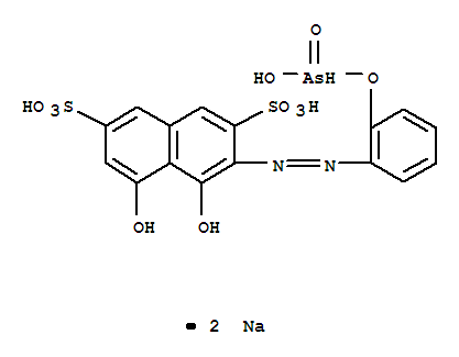 2,7-Naphthalenedisulfonicacid, 4,5-dihydroxy-3-[2-[2-[(hydroxyarsinyl)oxy]phenyl]diazenyl]-, sodium salt(1:2)