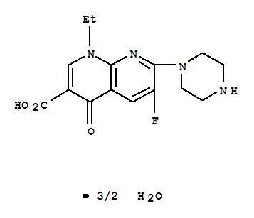 1,8-Naphthyridine-3-carboxylicacid, 1-ethyl-6-fluoro-1,4-dihydro-4-oxo-7-(1-piperazinyl)-, hydrate (2:3)