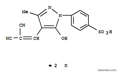 Molecular Structure of 84434-33-3 (dipotassium p-[4-(2,2-dicyanovinyl)-3-methyl-5-oxido-1H-pyrazol-1-yl]benzenesulphonate)