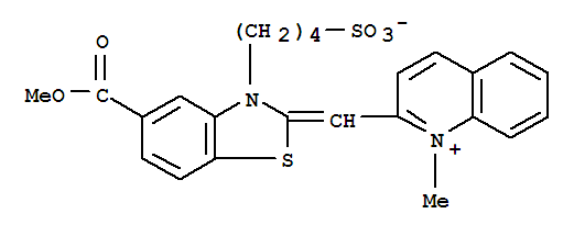 Quinolinium,2-[[5-(methoxycarbonyl)-3-(4-sulfobutyl)-2(3H)-benzothiazolylidene]methyl]-1-methyl-,inner salt