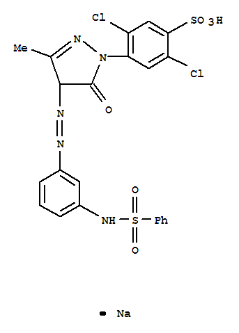 Benzenesulfonic acid,2,5-dichloro-4-[4,5-dihydro-3-methyl-5-oxo-4-[2-[3-[(phenylsulfonyl)amino]phenyl]diazenyl]-1H-pyrazol-1-yl]-,sodium salt (1:1)