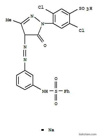 Molecular Structure of 84434-54-8 (sodium 2,5-dichloro-4-[4,5-dihydro-3-methyl-5-oxo-4-[[3-[(phenylsulphonyl)amino]phenyl]azo]-1H-pyrazol-1-yl]benzenesulphonate)