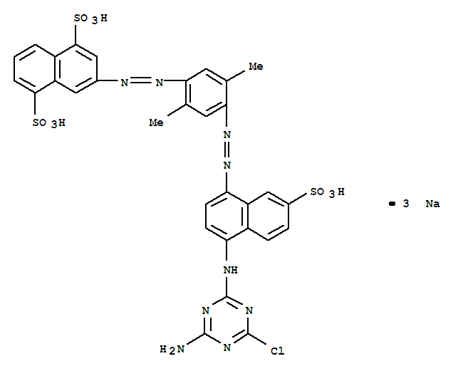 1,5-Naphthalenedisulfonicacid,3-[2-[4-[2-[4-[(4-amino-6-chloro-1,3,5-triazin-2-yl)amino]-7-sulfo-1-naphthalenyl]diazenyl]-2,5-dimethylphenyl]diazenyl]-,sodium salt (1:3)