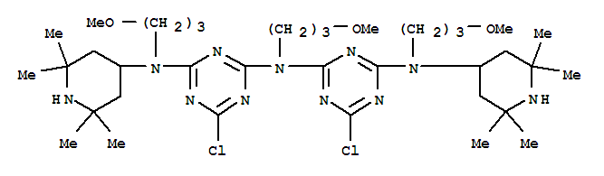1,3,5-Triazine-2,4-diamine,6-chloro-N2-[4-chloro-6-[(3-methoxypropyl)(2,2,6,6-tetramethyl-4-piperidinyl)amino]-1,3,5-triazin-2-yl]-N2,N4-bis(3-methoxypropyl)-N4-(2,2,6,6-tetramethyl-4-piperidinyl)-