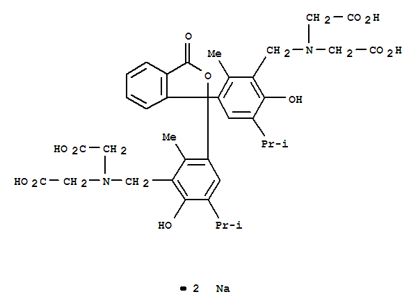 Glycine,N,N'-[(3-oxo-1(3H)-isobenzofuranylidene)bis[[6-hydroxy-2-methyl-5-(1-methylethyl)-3,1-phenylene]methylene]]bis[N-(carboxymethyl)-,disodium salt (9CI)