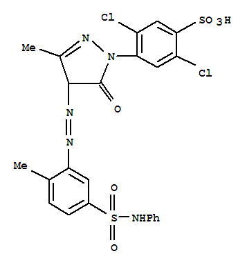 Benzenesulfonic acid,2,5-dichloro-4-[4,5-dihydro-3-methyl-4-[2-[2-methyl-5-[(phenylamino)sulfonyl]phenyl]diazenyl]-5-oxo-1H-pyrazol-1-yl]-