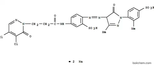 Molecular Structure of 85959-07-5 (disodium 5-[[3-(4,5-dichloro-6-oxo-6H-pyridazin-1-yl)-1-oxopropyl]amino]-2-[[4,5-dihydro-3-methyl-1-(2-methyl-4-sulphonatophenyl)-5-oxo-1H-pyrazol-4-yl]azo]benzenesulphonate)
