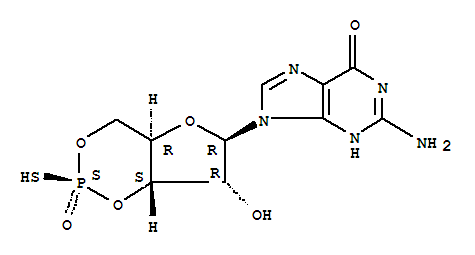 Guanosine, cyclic3',5'-[(S)-hydrogen phosphorothioate] (9CI)                                                                                                                                            