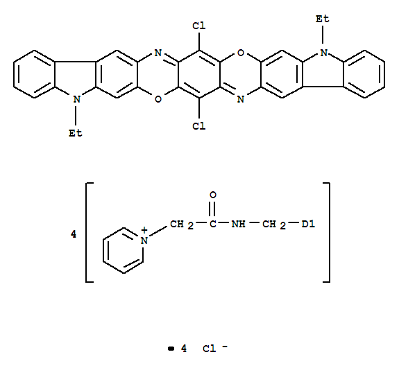 Pyridinium,1,1',1'',1'''-[(8,18-dichloro-5,15-diethyl-5,15-dihydrodiindolo[3,2-b:3',2'-m]triphenodioxazinetetrayl)tetrakis[methyleneimino(2-oxo-2,1-ethanediyl)]]tetrakis-,chloride (1:4)