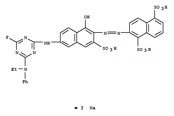 1,5-Naphthalenedisulfonicacid,2-[2-[6-[[4-(ethylphenylamino)-6-fluoro-1,3,5-triazin-2-yl]amino]-1-hydroxy-3-sulfo-2-naphthalenyl]diazenyl]-,sodium salt (1:3)