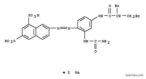 Molecular Structure of 89923-51-3 (disodium 7-[[2-[(aminocarbonyl)amino]-4-[(2,3-dibromo-1-oxopropyl)amino]phenyl]azo]naphthalene-1,3-disulphonate)