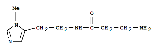 Molecular Structure of 100007-61-2 (Propanamide,3-amino-N-[2-(1-methyl-1H-imidazol-5-yl)ethyl]-)