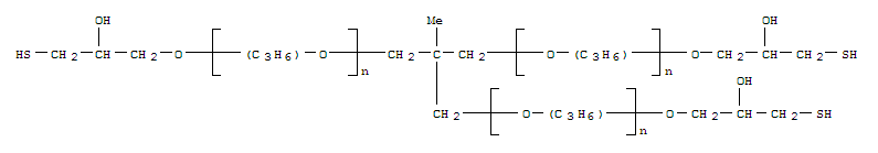 Poly[oxy(methyl-1,2-ethanediyl)],a-hydro-w-(2-hydroxy-3-mercaptopropoxy)-, a,a',a''-ether with2-(hydroxymethyl)-2-methyl-1,3-propanediol (3:1)