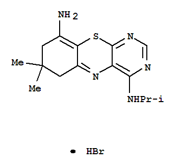 6H-Pyrimido[4,5-b][1,4]benzothiazine-4,9-diamine,7,8-dihydro-7,7-dimethyl-N4-(1-methylethyl)-, hydrobromide (1:1)