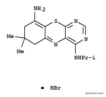 Molecular Structure of 103291-37-8 (6H-Pyrimido[4,5-b][1,4]benzothiazine-4,9-diamine,7,8-dihydro-7,7-dimethyl-N4-(1-methylethyl)-, hydrobromide (1:1))
