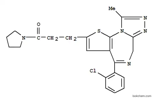 Molecular Structure of 105219-65-6 (4-(2-chlorophenyl)-9-methyl-2-(3-oxo-3-pyrrolidin-1-ylpropyl)-6H-thieno[3,2-f][1,2,4]triazolo[4,3-a][1,4]diazepine)