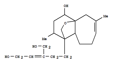 Molecular Structure of 105304-97-0 (2-Butene-1,4-diol,2-[2-[(1R,2R,4S,4aR,9aR)-3,4,5,8,9,9a-hexahydro-4-hydroxy-2,6-dimethyl-4a,1-(epoxymethano)-4aH-benzocyclohepten-1(2H)-yl]ethyl]-,(2Z)-rel-(-)- (9CI))