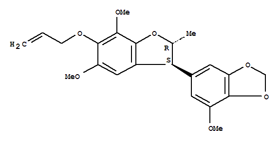 1,3-Benzodioxole,6-[(2R,3S)-2,3-dihydro-5,7-dimethoxy-2-methyl-6-(2-propen-1-yloxy)-3-benzofuranyl]-4-methoxy-,rel-