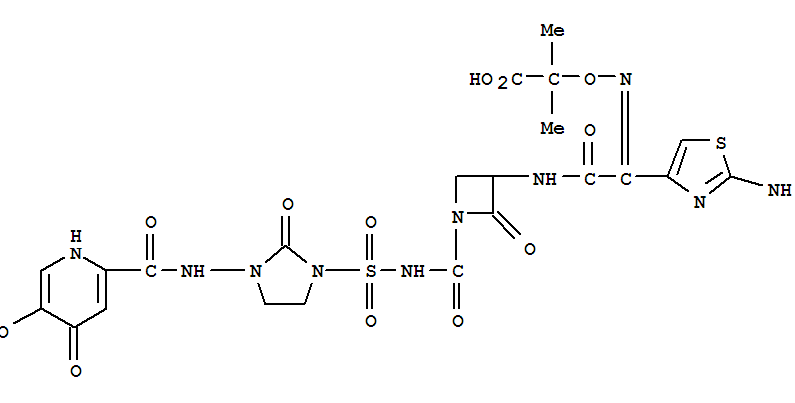 Propanoic acid,2-[[[1-(2-amino-4-thiazolyl)-2-[[1-[[[[3-[[(1,4-dihydro-5-hydroxy-4-oxo-2-pyridinyl)carbonyl]amino]-2-oxo-1-imidazolidinyl]sulfonyl]amino]carbonyl]-2-oxo-3-azetidinyl]amino]-2-oxoethyli