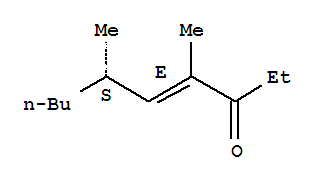 Molecular Structure of 111187-59-8 (4-Decen-3-one,4,6-dimethyl-, (4E,6S)-)