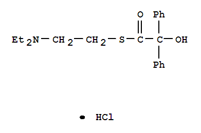 Benzeneethanethioic acid, a-hydroxy-a-phenyl-, S-[2-(diethylamino)ethyl]ester, hydrochloride (9CI)
