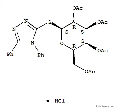 Molecular Structure of 116509-60-5 (4,5-diphenyl-4H-1,2,4-triazol-3-yl 2,3,4,6-tetra-O-acetyl-1-thio-beta-D-galactopyranoside hydrochloride)