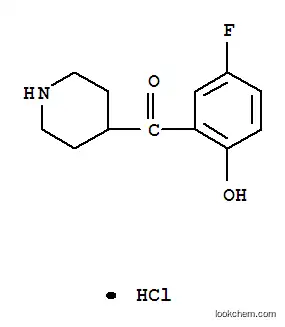 Molecular Structure of 1182284-28-1 (4-(5-Fluoro-2-hydroxybenzoyl)piperidine hydrochloride, 96%)
