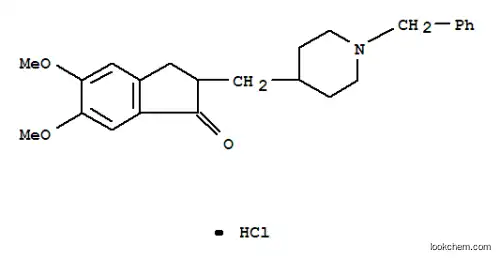 Molecular Structure of 120011-70-3 (1H-Inden-1-one,2,3-dihydro-5,6-dimethoxy-2-[[1-(phenylmethyl)-4-piperidinyl]methyl]-,hydrochloride (1:1))
