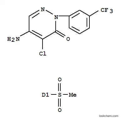 Molecular Structure of 121442-75-9 (5-amino-4-chloro-2-[2-(methylsulfonyl)-3-(trifluoromethyl)phenyl]pyridazin-3(2H)-one)