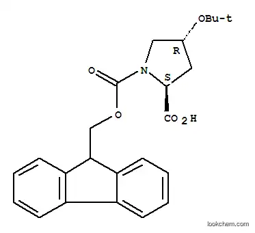 Molecular Structure of 122996-47-8 (1,2-Pyrrolidinedicarboxylicacid, 4-(1,1-dimethylethoxy)-, 1-(9H-fluoren-9-ylmethyl) ester, (2S,4R)-)