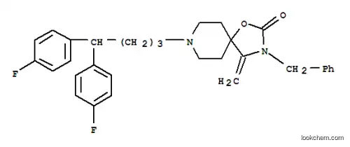 Molecular Structure of 134069-78-6 (3-benzyl-8-[4,4-bis(4-fluorophenyl)butyl]-4-methylidene-1-oxa-3,8-diazaspiro[4.5]decan-2-one)