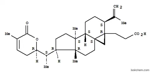 Molecular Structure of 136040-43-2 ((3S,3aR,4aS,6aR,7R,9aS,9bS)-7-[(1S)-1-[(2R)-3,6-Dihydro-5-methyl-6-oxo-2H-pyran-2-yl]ethyl]decahydro-6a,9a-dimethyl-3-(1-methylethenyl)-1H-cyclopenta[a]cyclopropa[e]naphthalene-3a(4H)-propanoic acid)