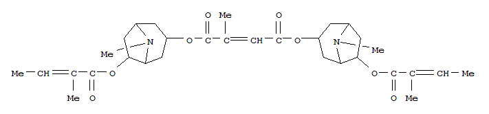2-Butenedioicacid, 2-methyl-,bis[(1R,3R,5S,6R)-8-methyl-6-[[(2Z)-2-methyl-1-oxo-2-butenyl]oxy]-8-azabicyclo[3.2.1]oct-3-yl]ester, (2E)- (9CI)