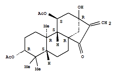 Molecular Structure of 140366-61-6 (Kaur-16-en-15-one,3,11-bis(acetyloxy)-13-hydroxy-, (3a,11b)- (9CI))