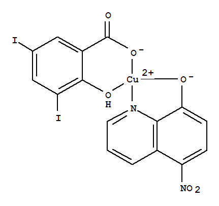 Copper,[2-(hydroxy-kO)-3,5-diiodobenzoato-kO](5-nitro-8-quinolinolato-kN1,kO8)- cas  14040-02-9