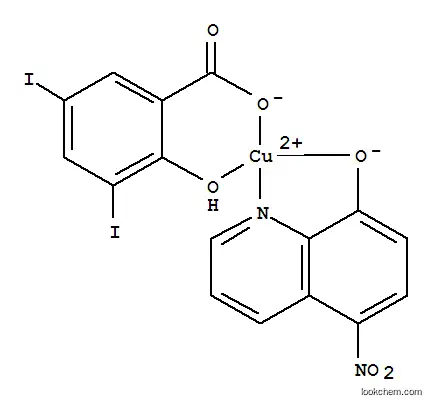 Molecular Structure of 14040-02-9 (Copper,[2-(hydroxy-kO)-3,5-diiodobenzoato-kO](5-nitro-8-quinolinolato-kN1,kO8)-)
