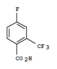 Molecular Structure of 141179-72-8 (Benzoicacid, 4-fluoro-2-(trifluoromethyl)-)