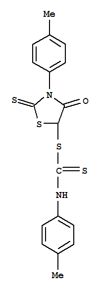 Carbamodithioicacid, (4-methylphenyl)-, 3-(4-methylphenyl)-4-oxo-2-thioxo-5-thiazolidinylester (9CI)