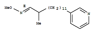 Molecular Structure of 143052-07-7 (3-Pyridinetridecanal,a-methyl-, O-methyloxime, (E)- (9CI))