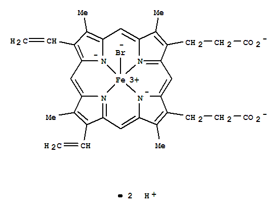 Ferrate(2-),bromo[7,12-diethenyl-3,8,13,17-tetramethyl-21H,23H-porphine-2,18-dipropanoato(4-)-kN21,kN22,kN23,kN24]-, dihydrogen, (SP-5-13)- (9CI)