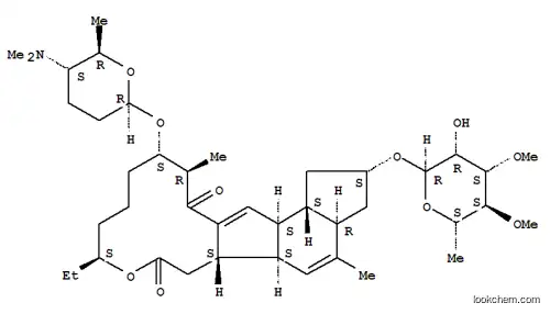 Molecular Structure of 149438-28-8 (1H-as-Indaceno[3,2-d]oxacyclododecin-7,15-dione,2-[(6-deoxy-3,4-di-O-methyl-a-L-mannopyranosyl)oxy]-13-[[(2R,5S,6R)-5-(dimethylamino)tetrahydro-6-methyl-2H-pyran-2-yl]oxy]-9-ethyl-2,3,3a,5a,5b,6,9,10,11,12,13,14,16a,16b-tetradecahydro-4,14-dimethyl-,(2S,3aR,5aS,5bS,9S,13S,14R,16aS,16bS)-)
